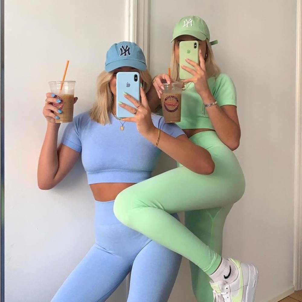 Bo+Tee Unstoppable Workout Set in Green Marl